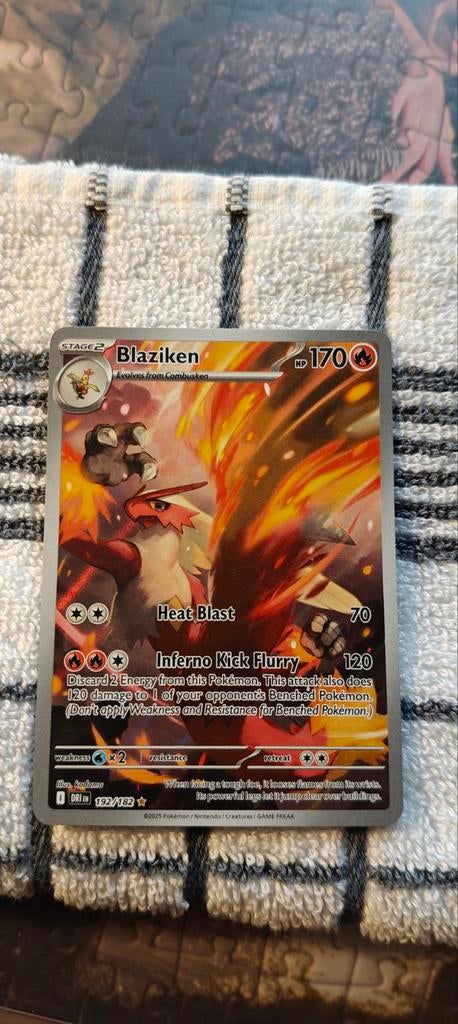 Pokemon Blaziken 192/182 - Zeldzame Kaart, Ophalen of Verzenden, Zo goed als nieuw, Losse kaart, Foil