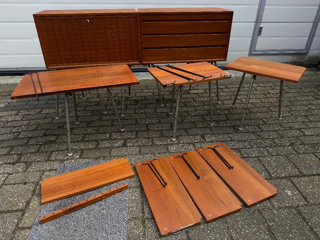 Cadovius onderdelen Vintage Deens Design Teak Secretaire, Ophalen, Gebruikt, Met klep(pen), Teakhout