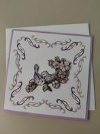 Handgemaakte kaart met vogels en bloesem, Ophalen of Verzenden, Nieuw, Dieren