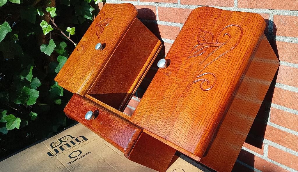 wandkastje - oud Hollands eiken kastje  - keukenkastje  60s, Huis en Inrichting, Ophalen, Gebruikt