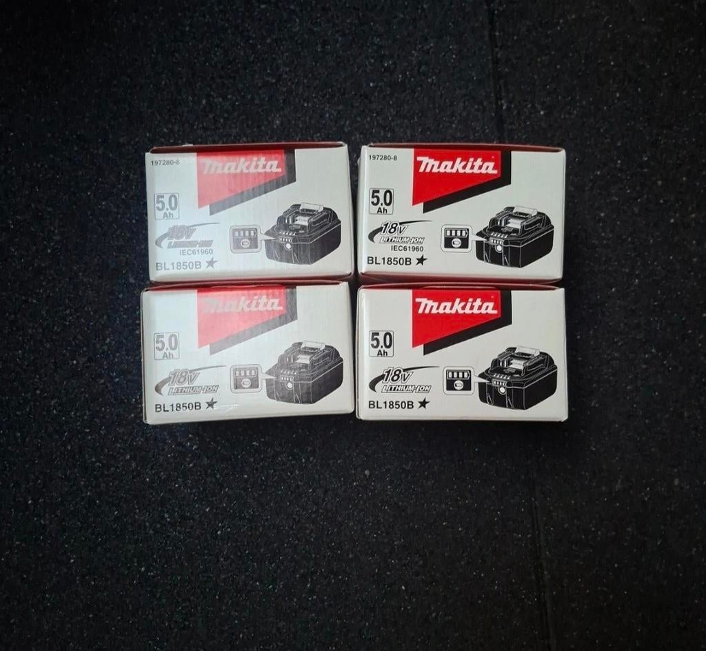 4x nieuwe originele Makita 18V 5.0Ah accu's, Ophalen of Verzenden, Nieuw