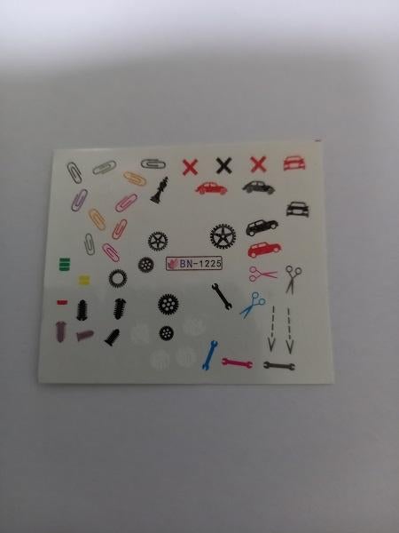 Velletje nagel water decals stickers BN-1225 peperclip, Bruin, Verzenden, Nieuw, Handen en Nagels