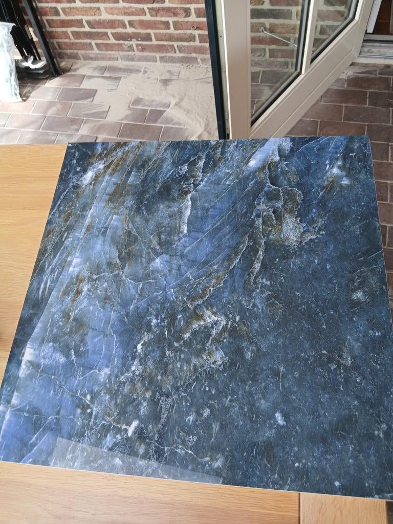 Blauwe tegel met marmerlook 60x60, Ophalen