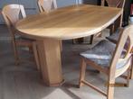 VINTAGE eiken HOUTEN tafel 5 stoelen EETKAMERSET 150x110x75, Ophalen, Gebruikt, Landelijk, cosy, vintage, brocante, 4 tot 6 stoelen