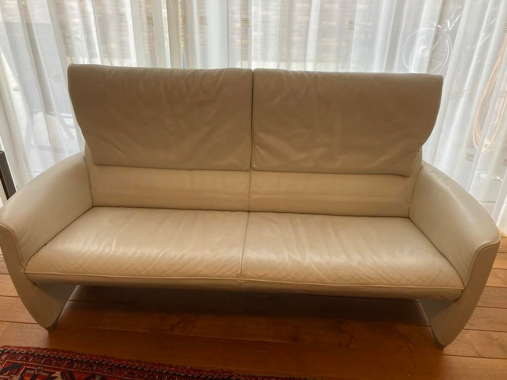 Jori bankstel wit leer, Ophalen, Zo goed als nieuw, Leer