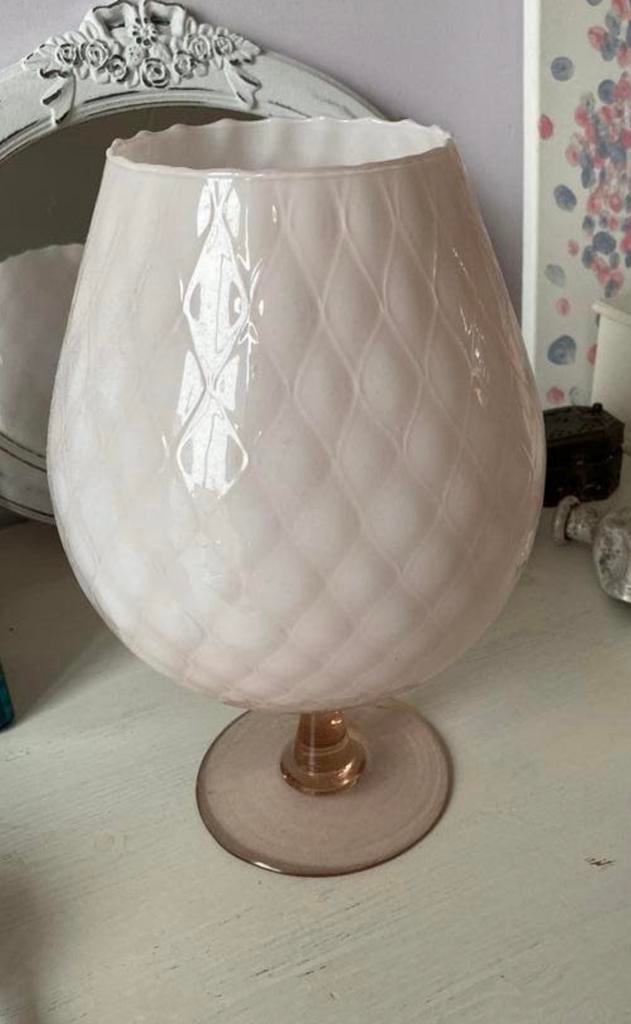 Antieke glas vaas Empoli, Ophalen of Verzenden, Zo goed als nieuw, Glas, Minder dan 50 cm