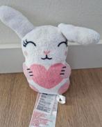 Knuffel H&M konijn roze hart schattig wit 17 cm K8741, Ophalen of Verzenden, Zo goed als nieuw, Konijn