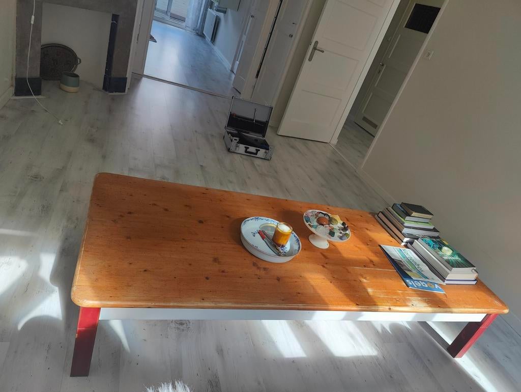 Lage tafel met bamboe blad, Ophalen, Gebruikt, 50 tot 100 cm, Minder dan 50 cm