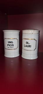 Antieke apothekerspotten - UNG. PICIS & OL. LAURI, Ophalen of Verzenden
