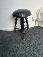 Pianokruk met leren zitting, verstelbaar werkend mechanisme., Ophalen, Gebruikt, Zwart, Eén