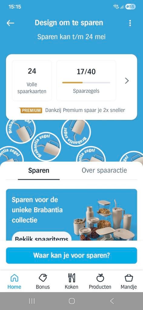 Ah Brabantia zegels digitaal, Albert Heijn, Ophalen