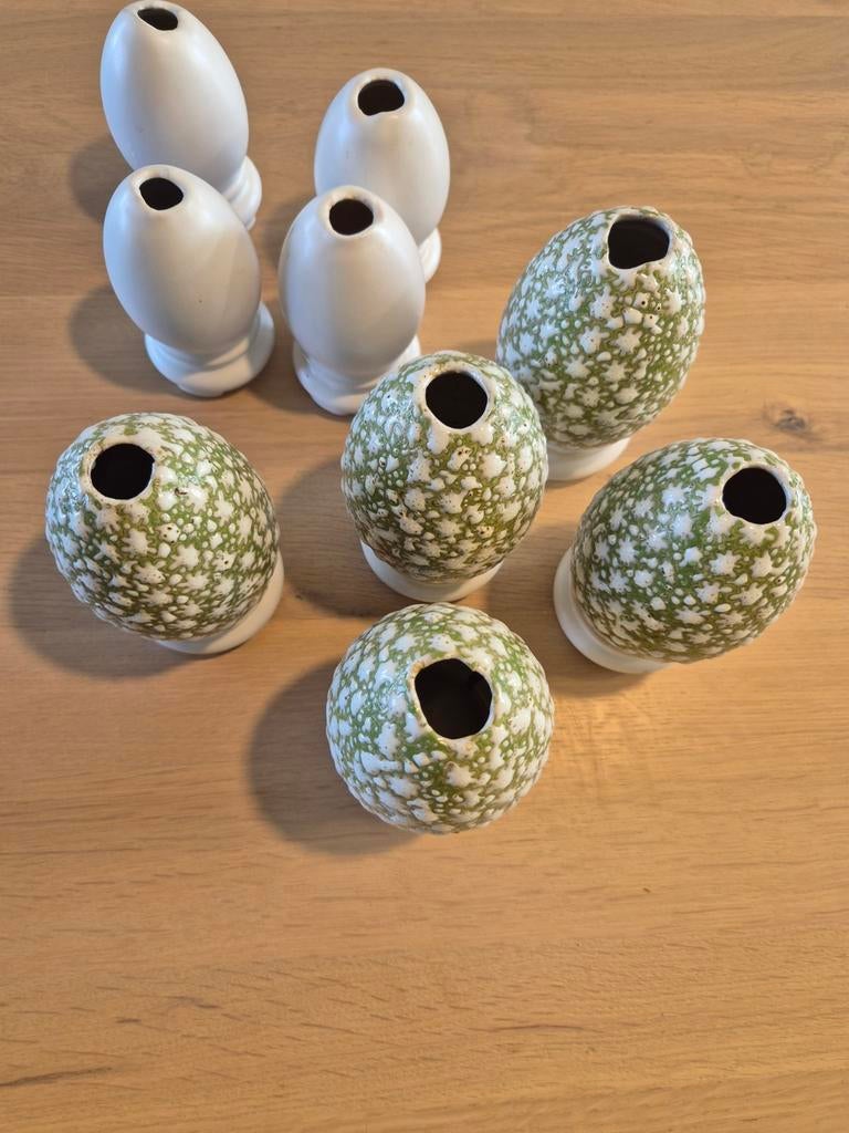 9 Des Pots paasei vazen, Huis en Inrichting, Woonaccessoires | Vazen, Zo goed als nieuw, Overige kleuren, Minder dan 50 cm, Aardewerk of Porselein