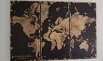 Schilderij wereldkaart 3 luik, Ophalen of Verzenden