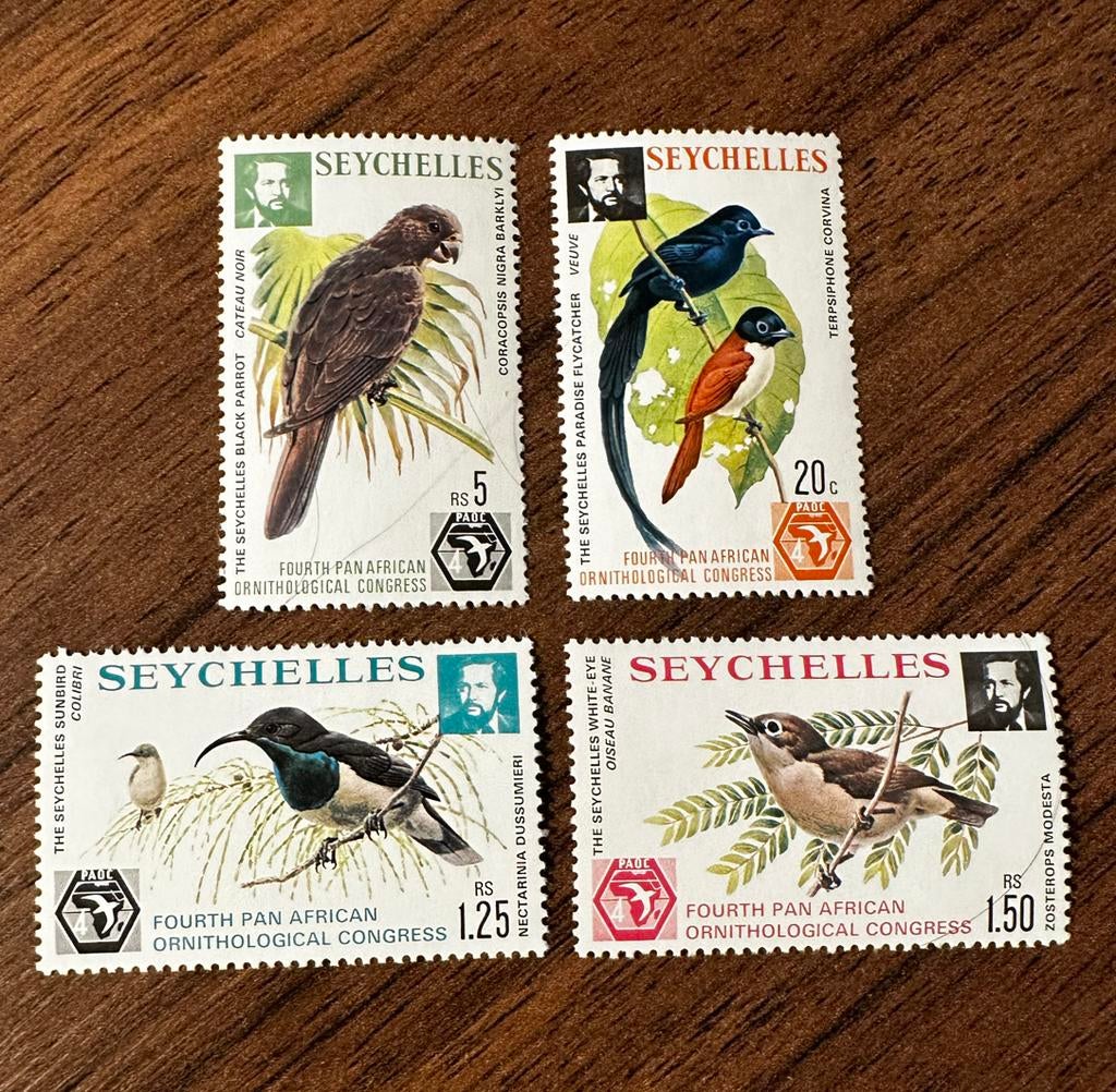 Seychellen 1976 Vogels Postfris - 4 Pan African Ornithologic, Ophalen of Verzenden, Overige landen, Postfris