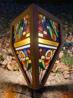 art deco wandlampen met glas in lood, Huis en Inrichting, Lampen | Wandlampen, Ophalen of Verzenden, Gebruikt, Glas, Art deco