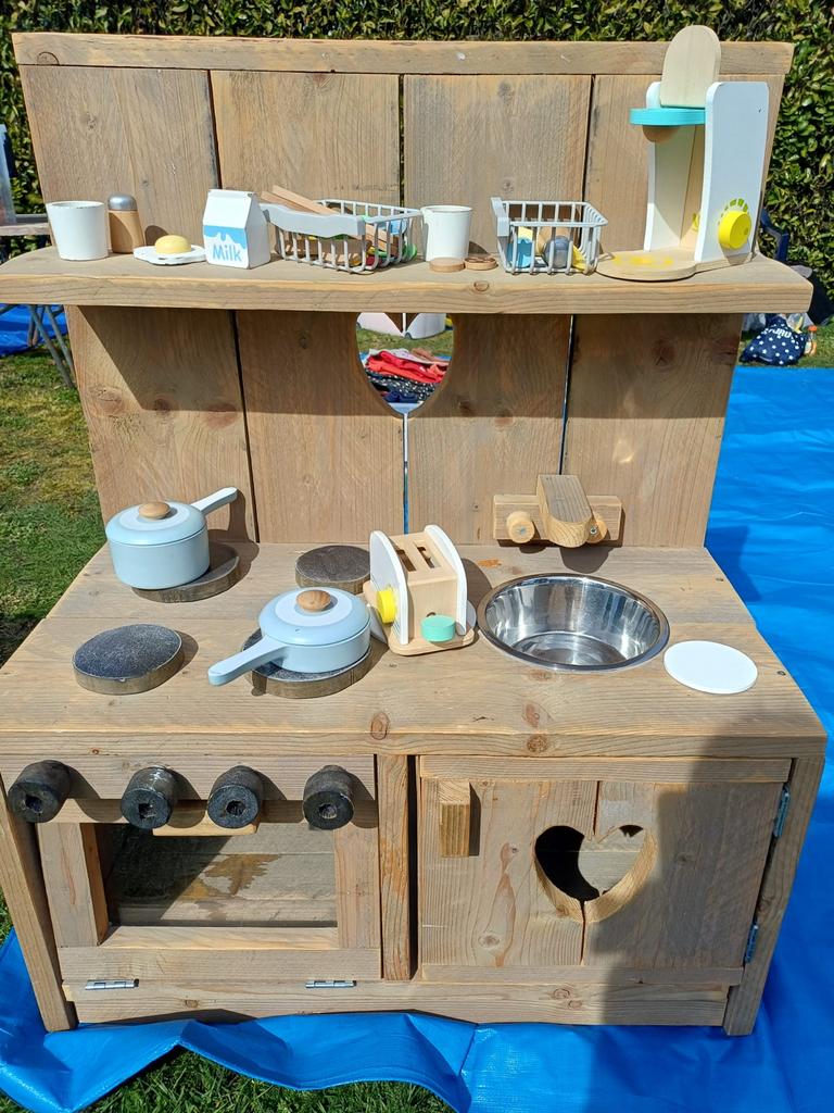 Steigerhouten speelgoed keuken, Ophalen, Zo goed als nieuw