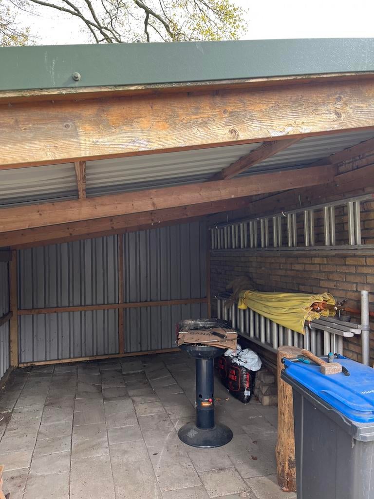 Gratis opberghok/overkapping 5 x 3 meter, Ophalen, Gebruikt