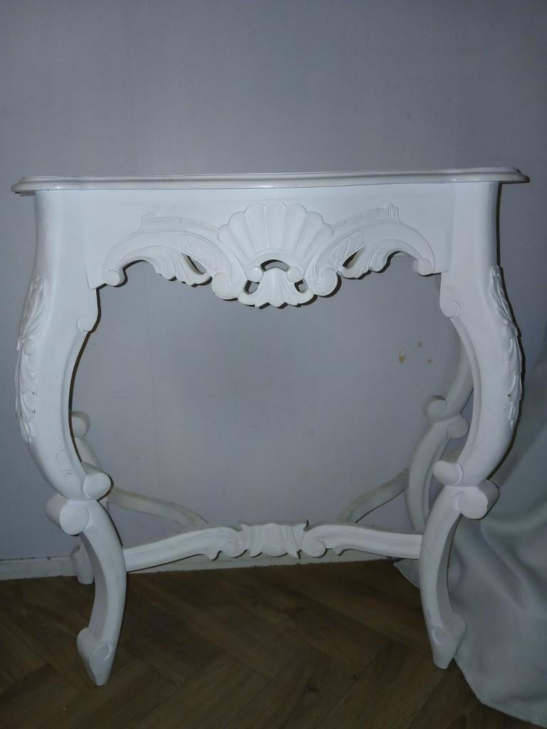 Barok haltafel/console/sitetable wit, Ophalen, Zo goed als nieuw, Overige houtsoorten, 50 tot 100 cm