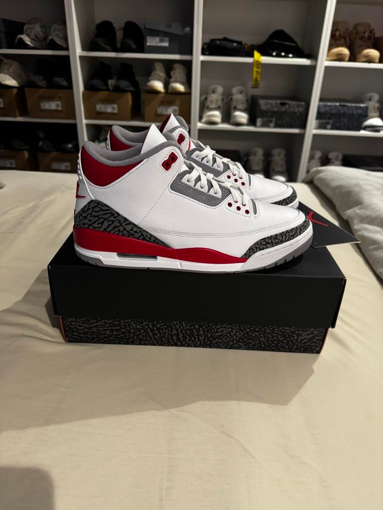 Nike Air Jordan 3 Retro Fire Red - 44, Kleding | Heren, Schoenen, Wit, Nieuw, Ophalen of Verzenden, Sneakers of Gympen