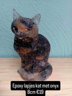 Epoxy lapjes kat met onyx 8cm, Ophalen of Verzenden