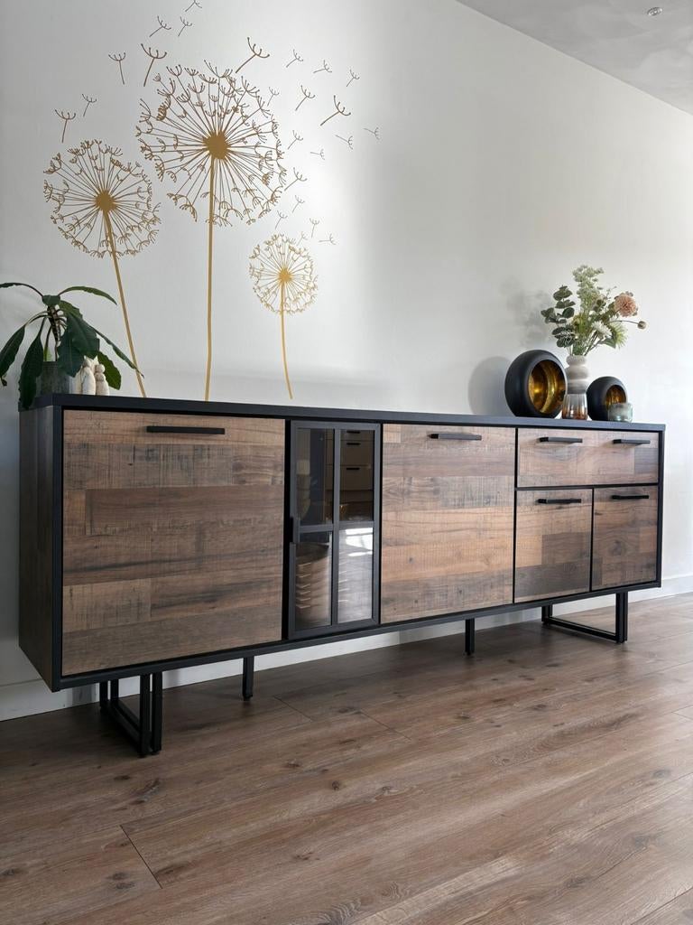 Avalon Dressoir 230cm driftwood met LED-verlichting, Ophalen, Zo goed als nieuw, 200 cm of meer, 25 tot 50 cm