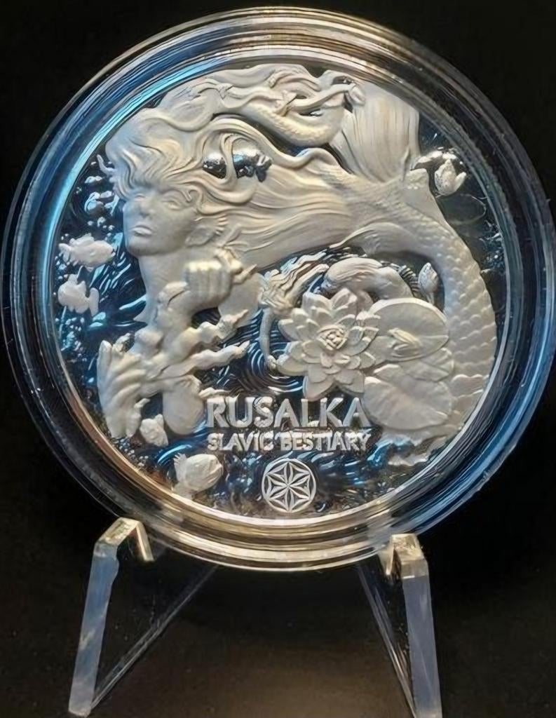 Zilveren munt 1 oz Rusalka Slavic Bestiary, Postzegels en Munten, Munten | Nederland, Verzenden