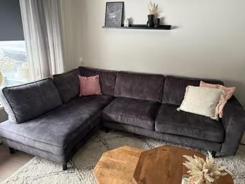 Grijze hoekbank, Ophalen, 250 tot 300 cm, Hoekbank, Zo goed als nieuw