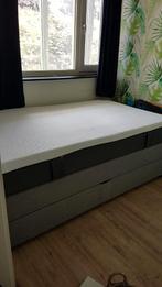 Boxspring 120x 200 met opbergruimte en gratis Emma matras, Ophalen, Gebruikt, Tweepersoons, 120 cm