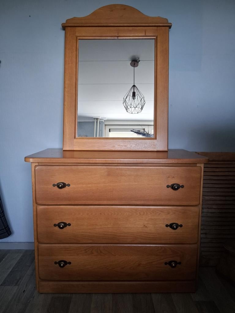 Commode met spiegel, Ophalen, Gebruikt, 50 tot 70 cm, 100 cm of meer