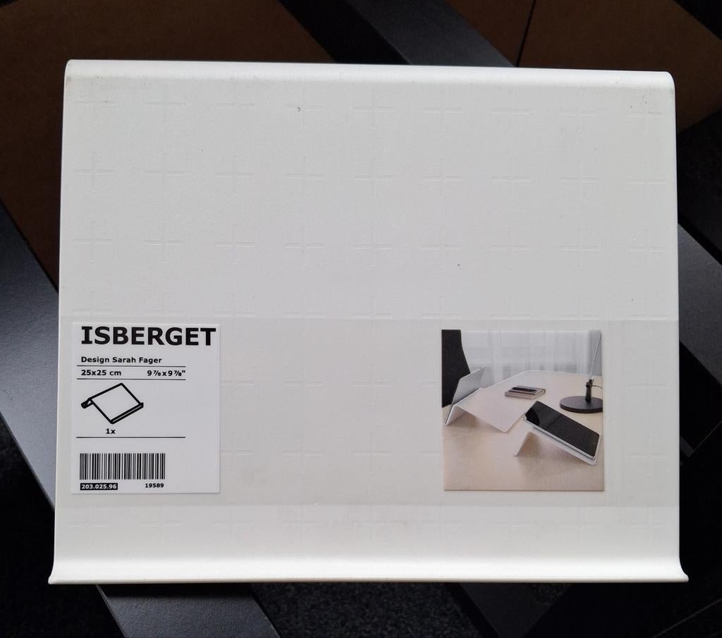 Ikea ISBERGET laptop tablet standaard wit 25x25 cm, Ophalen