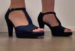 Elegante blauwe pumps met open teen en enkelbandje, Pumps, Blauw, Ophalen of Verzenden, Onbekend