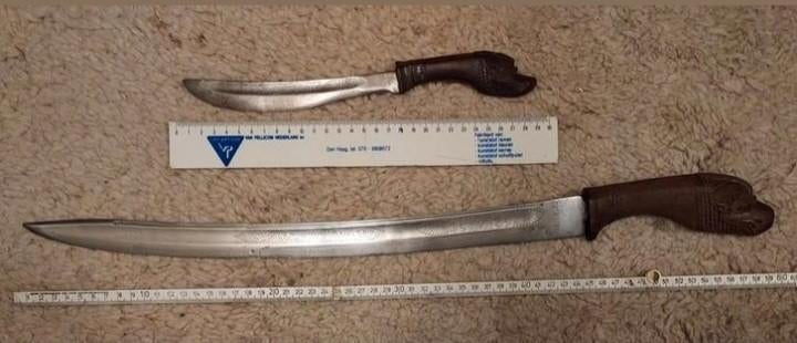 Tjikeroeh wapens: Klewang 1899 & Dolk Nederlands-Indië, Antiek en Kunst, Antiek | Overige Antiek, Ophalen of Verzenden