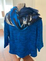 Expresso shirt met driekwart mouwen en bijpassende sjaal, Blauw, Korte mouw, Gedragen, Ophalen