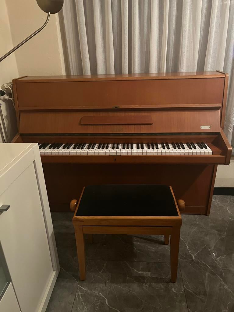 Geyer Piano met Kruk - Goede Staat, Muziek en Instrumenten, Piano's, Ophalen of Verzenden, Gebruikt, Bruin, Piano