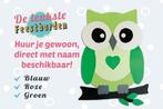 Geboortebord Groene uil op tak huren voor jongen of meisje, Ophalen, Zo goed als nieuw, Geboortebord