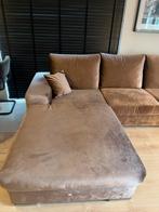 Ruime Taupe U-Bank Suède/Velvet - Comfortabel en Stijlvol, Ophalen, Hoekbank, 300 cm of meer, Zo goed als nieuw