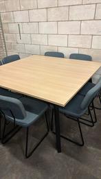 Kantoor/ kantine/vergader / vierkante tafel en 8 stoelen, Ophalen, Zo goed als nieuw, Vijf personen of meer, Vierkant