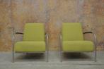 AlsNIEUW! 2 groene stoffen Harvink Columbus design fauteuils