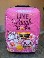 Emoji reis trolley / koffer kind roze, Sieraden, Tassen en Uiterlijk, Koffers, Uitschuifbare handgreep, Hard kunststof, Minder dan 50 cm