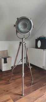 Zware nautische chromen driepoot vloerlamp., Ophalen, Zo goed als nieuw, 150 tot 200 cm