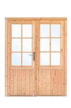 Douglas dubbele deur met raam – 185x205 cm, Nieuw, Ophalen of Verzenden, Buitendeur, 200 tot 215 cm