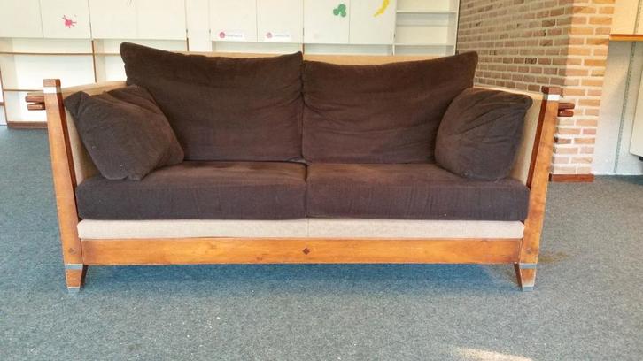 Degelijke eiken Wébé/Walraven vintage design bank, Antiek en Kunst, Kunst | Designobjecten, Ophalen