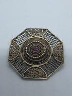 Art Deco Hanger  zilver met Amethist, 4 tot 7 cm, Gebruikt, Ophalen of Verzenden, Met edelsteen