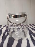 nieuw glazen windlicht home is..., Overige materialen, Nieuw, Ophalen of Verzenden, Kandelaar