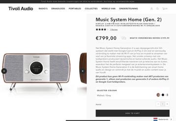Tivoli Music System Home (Gen 2) - Walnut/Grey beschikbaar voor biedingen