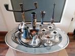 Partij Zilver Verzilverd Servies Kandelaar Kaarsenstandaard, Antiek en Kunst, Antiek | Goud en Zilver, Ophalen of Verzenden, Zilver