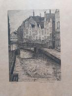 Ets van een Rotterdamse gracht door J. Bruineman, Ophalen of Verzenden