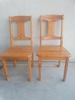 2 x vintage eetkamer stoelen, hout, stevig, Ophalen, Gebruikt, Twee, Bruin