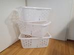 6 Witte Ikea BLASKA lage wasmanden / strijkmanden, Ophalen of Verzenden, Zo goed als nieuw, Wit, Overige typen