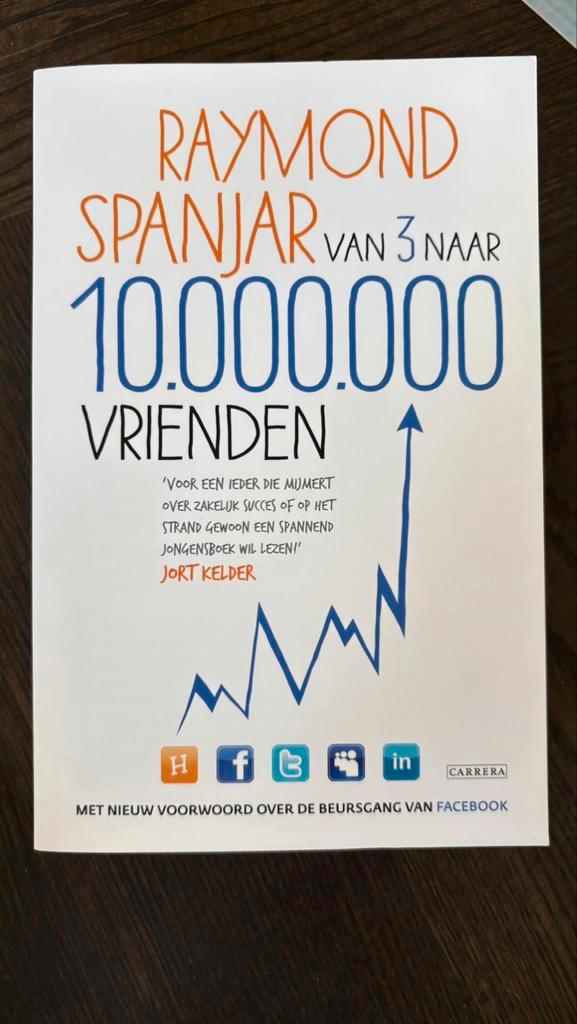 Raymond Spanjar - Van 3 naar 10.000.000 vrienden, Boeken, Overige Boeken, Zo goed als nieuw, Ophalen of Verzenden